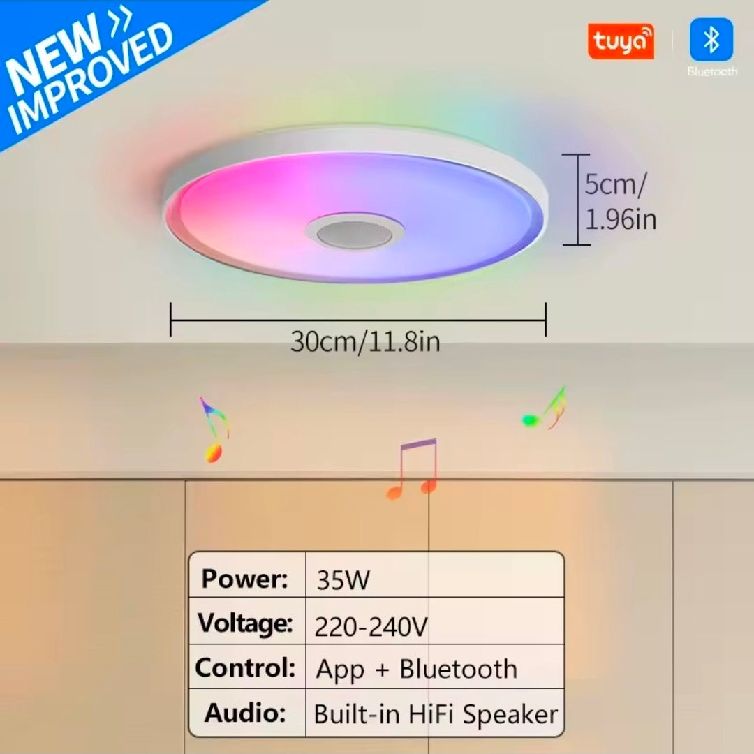 Plafonnier intelligent - Led et Haut-parleur Bluetooth - (3 tailles)