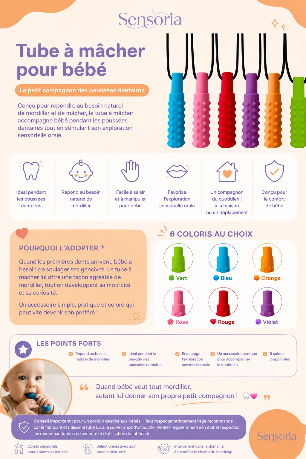 Tûbe à mâcher pour bébé
