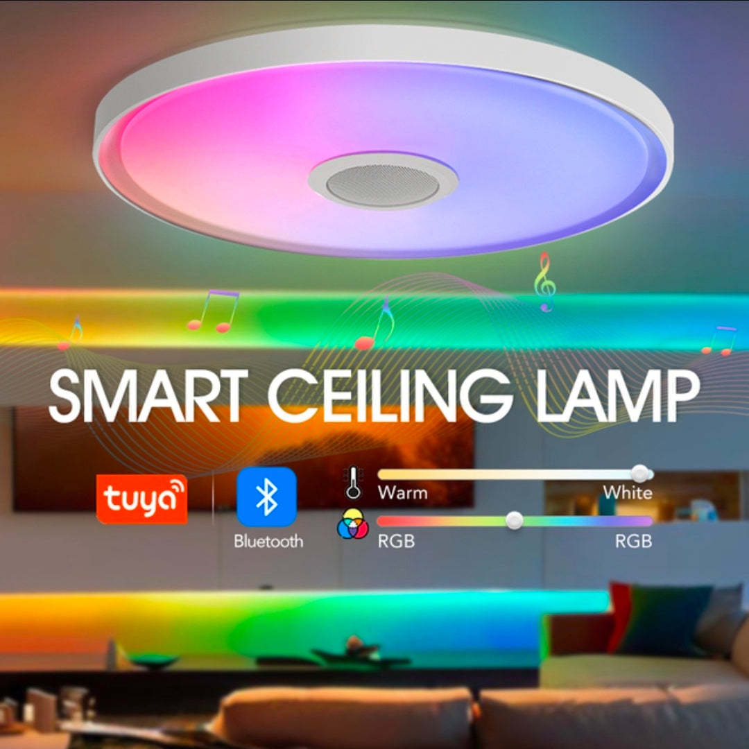 Plafonnier intelligent - Led et Haut-parleur Bluetooth - (3 tailles)