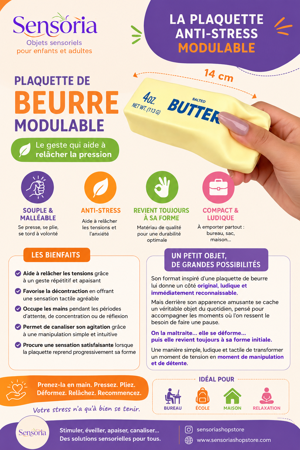 Plaquette de beurre modulable