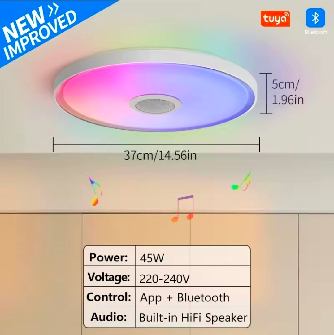 Plafonnier intelligent - Led et Haut-parleur Bluetooth - (3 tailles)
